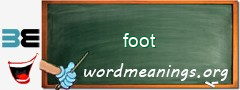 WordMeaning blackboard for foot